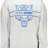 Biela mikina PLEIN SPORT s kapucňou