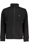 HUGO BOSS MEN'S BLACK ZIPPED SWEATSHIRT