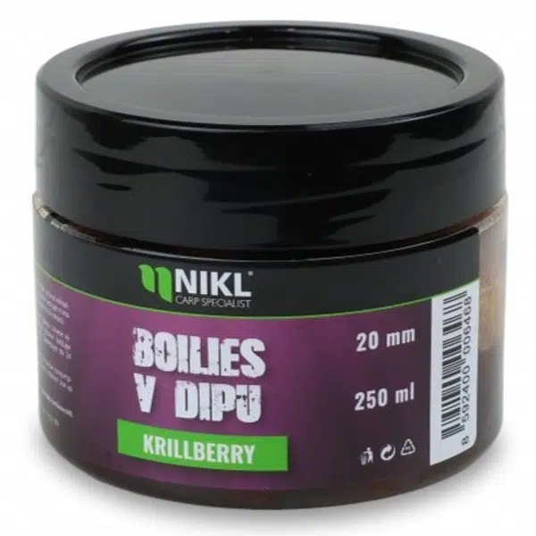 Nikl boilies v dipu krill berry 250 g - 20 mm