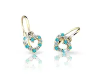 Cutie Jewellery Dětské náušnice ze žlutého zlata C2157-10-X-1 světle zelená