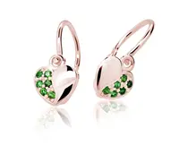 Cutie Jewellery Dětské náušnice z růžového zlata C2160-10-X-4 zelená