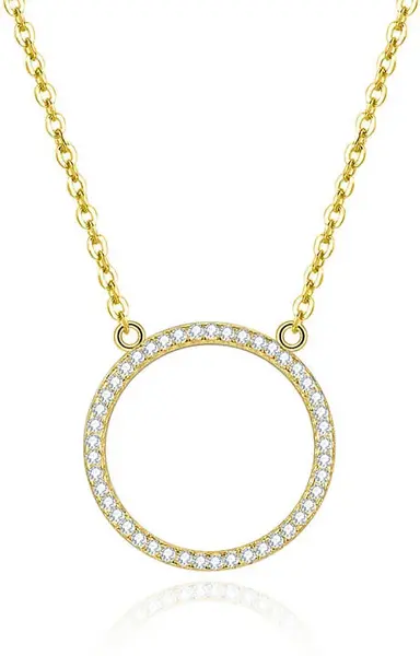 Beneto Pozlacený náhrdelník s kruhovým přívěskem AGS1224/47-GOLD