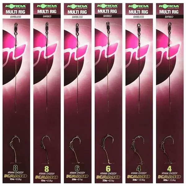 Korda návazec multi rig krank choody kamo braid barbless-háček 6 nosnost 20 lb