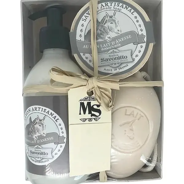 Sada mýdel Maitre Savonitto Donkey milk box 3-pack více barev