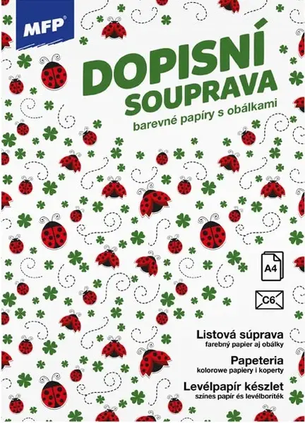 Dopisní papír barevný LUX 5+10 (Berušky)