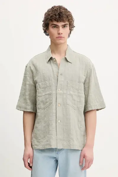 Bavlněná košile Sunflower zelená barva, regular, s klasickým límcem, 1255.