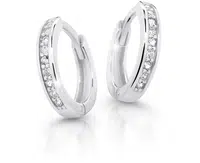 Cutie Jewellery Půvabné kruhové náušnice z bílého zlata C3342-80-X-2 bílá