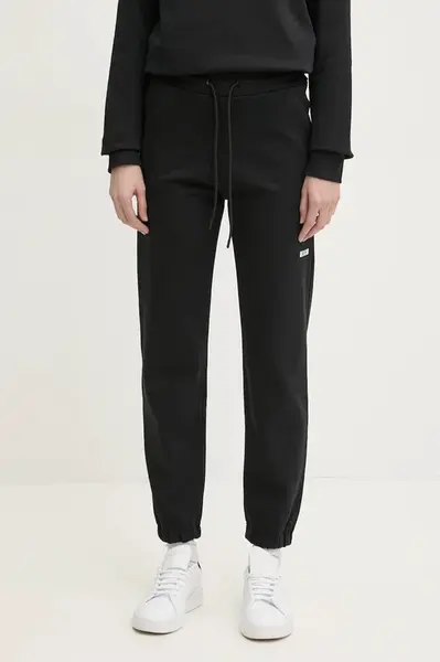 Bavlněné tepláky MSGM černá barva, s potiskem, 2000MDP500.300000