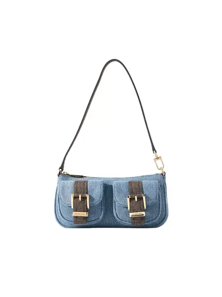 MICHAEL Michael Kors Kabelka na rameno  modrá denim / čokoládová