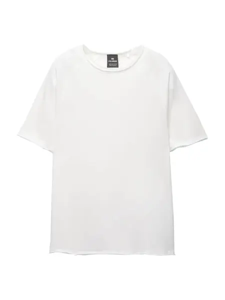 Pull&Bear Tričko  šedobiela