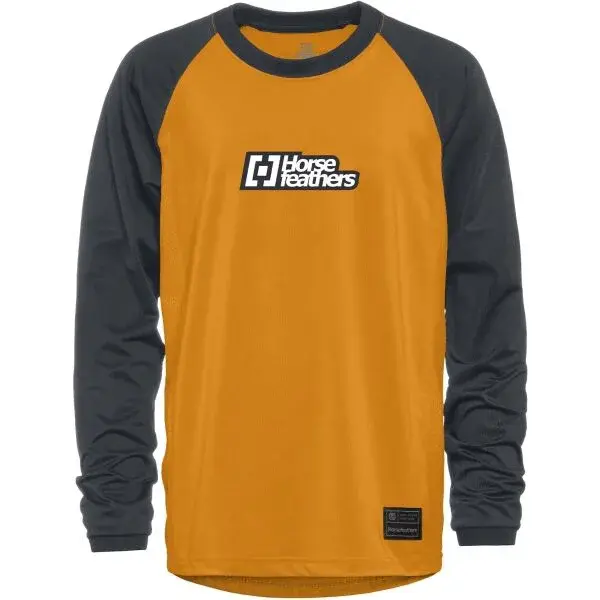 Horsefeathers SPIKE LS YOUTH Chlapčenský cyklistický dres, hnedá, veľkosť