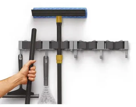 Nástenný držiak na metly a náradie (2 ks) Hang-up 4, šedý%