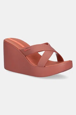 Pantofle Ipanema HIGH FASHION dámské, oranžová barva, na klínku, 83646-BD678
