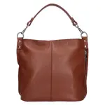 Dámská kožená kabelka přes rameno Italia Kaly - hnědá