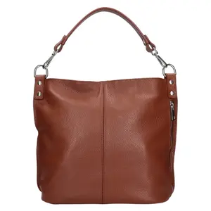 Dámská kožená kabelka přes rameno Italia Kaly - hnědá