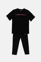 Dětská bavlněná souprava EA7 Emporio Armani černá barva, 7G000071 AF12503