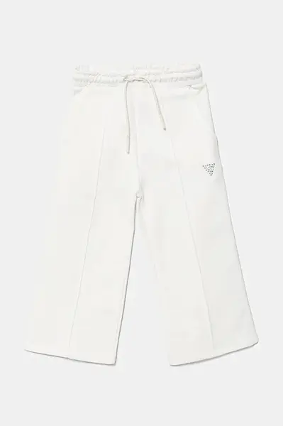 Dětské tepláky Guess bílá barva, hladké, J5GQ11 KCRP0