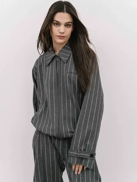4TAILORS Prechodná bunda  sivá