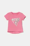 Dětské tričko Guess růžová barva, K5YI06 K6YW4