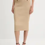 Sukně Guess EVANGELINE béžová barva, midi, pouzdrová, W5YD66 Z0130