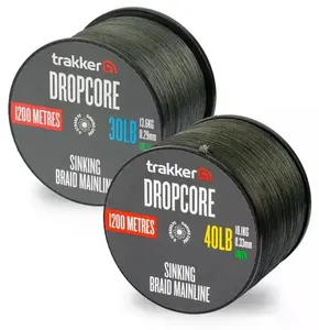 Trakker kmenová šňůra dropcore braid green 1200 m - 0,33 mm 30 lb