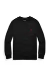 Bavlněné tričko s dlouhým rukávem Polo Ralph Lauren černá barva, 323843804001