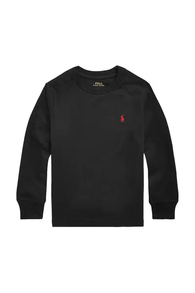 Bavlněné tričko s dlouhým rukávem Polo Ralph Lauren černá barva, 322843804001