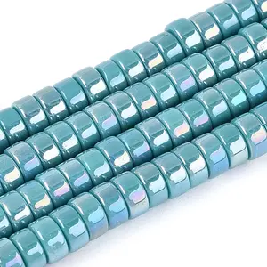 AB Color Plated Opaque Glass Beads Strands