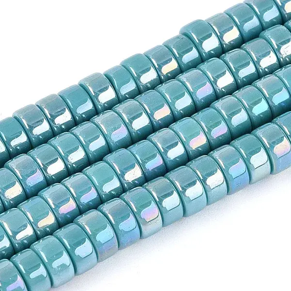 AB Color Plated Opaque Glass Beads Strands