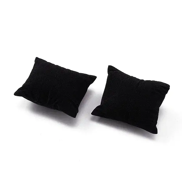 Black Rectangle Velvet Pillow Jewelry Bracelet Watch Display