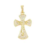 Brass Micro Pave Clear Cubic Zirconia Pendants