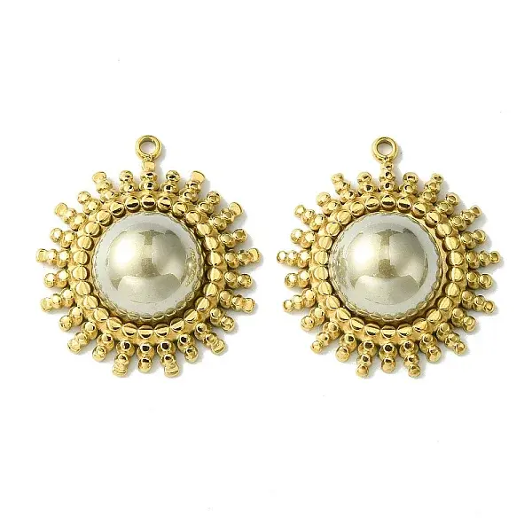 Ion Plating(IP) 304 Stainless Steel Pave Shell Pearl Pendants