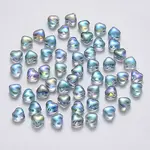 Transparent Spray Painted Glass Beads