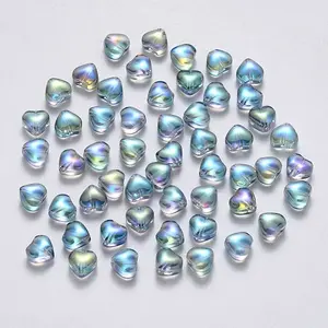 Transparent Spray Painted Glass Beads
