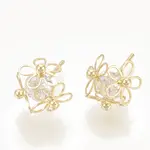 Brass Cubic Zirconia Stud Earrings