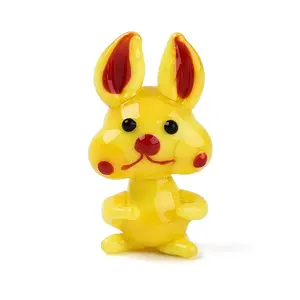 Handmade Lampwork Rabbit Figurine Display Decorations