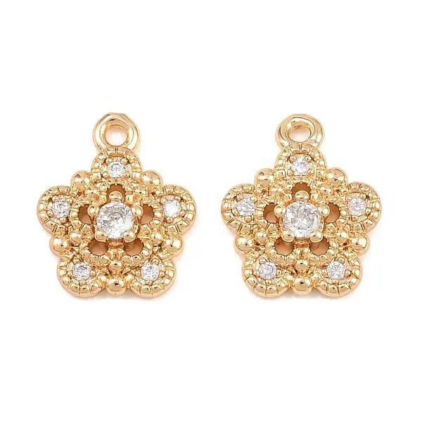 Brass Micro Pave Cubic Zirconia Pendants