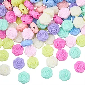 100Pcs Opaque Acrylic Beads