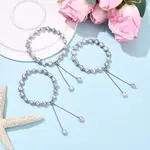 Adjustable Pearl and Brass Beaded Slider Bracelets