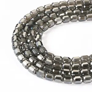 2 Strands Transparent Electroplate Glass Beads Strand