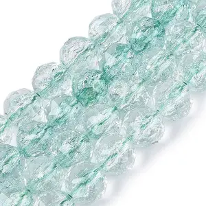 Crackle Transparent Glass Beads Strands