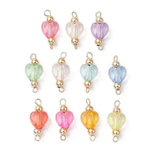 Transparent Acrylic Heart Connector Charms