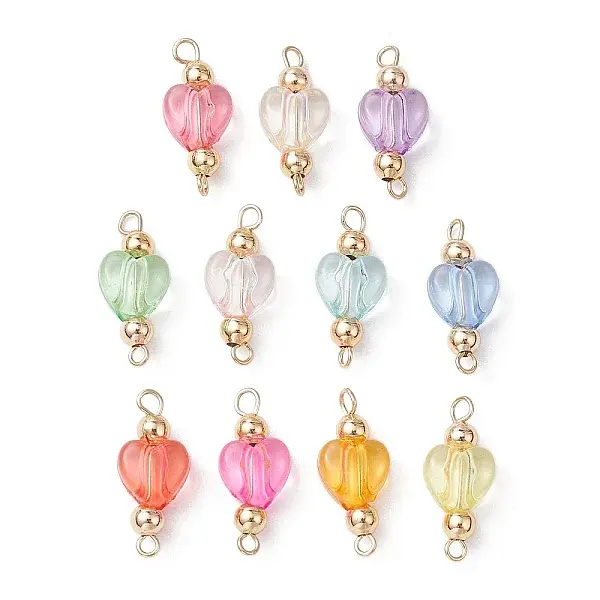 Transparent Acrylic Heart Connector Charms