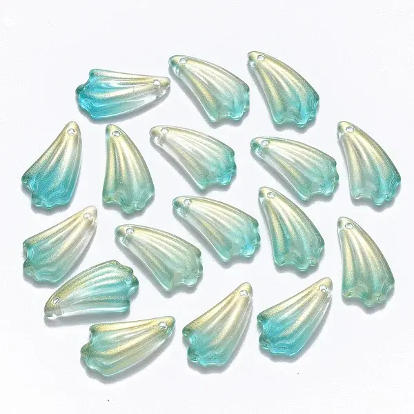 Two Tone Transparent Spray Painted Glass Pendants