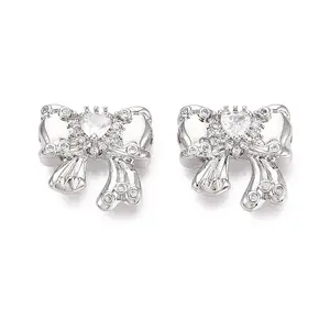 Brass Micro Pave Clear Cubic Zirconia Pendants