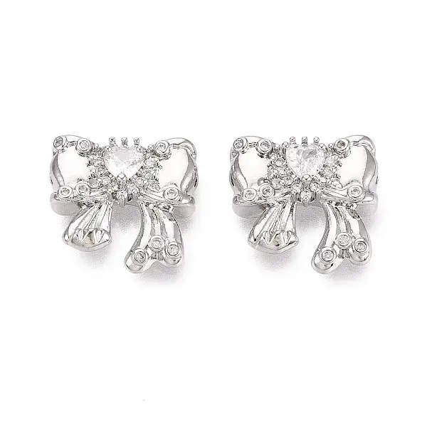 Brass Micro Pave Clear Cubic Zirconia Pendants