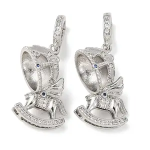 Brass Micro Pave Cubic Zirconia Peg Bails