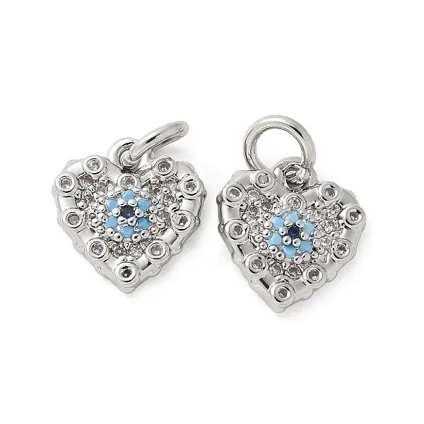 Brass Micro Pave Cubic Zirconia Charms