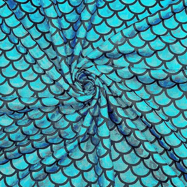 Sparkly Hologram Spandex Mermaid Printed Fish Scale Fabric