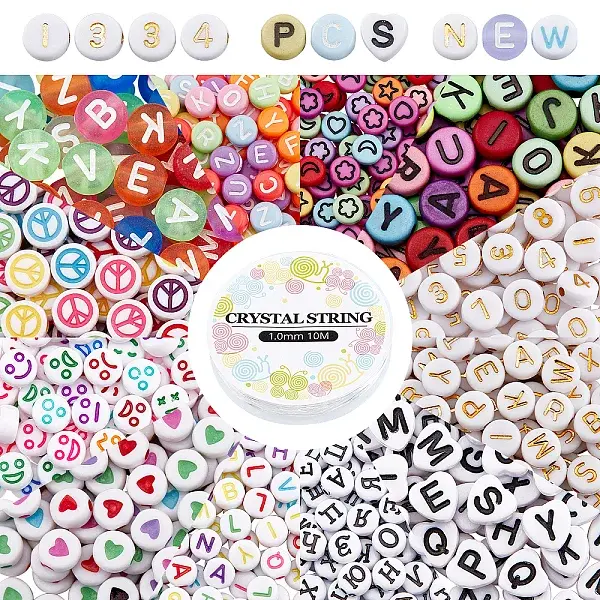 1234Pcs 12 Style Opaque Acrylic Beads